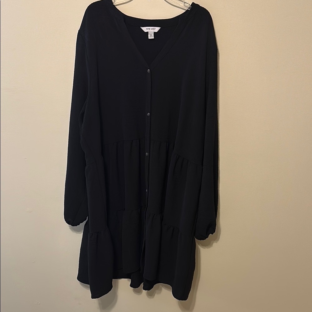Nine West Classic Black Ruffle Dress